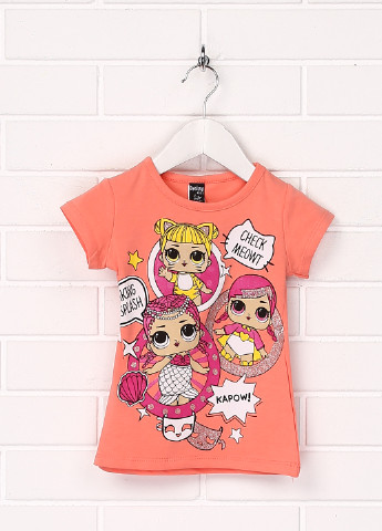 Оранжевая летняя футболка с коротким рукавом Dasilva Kids