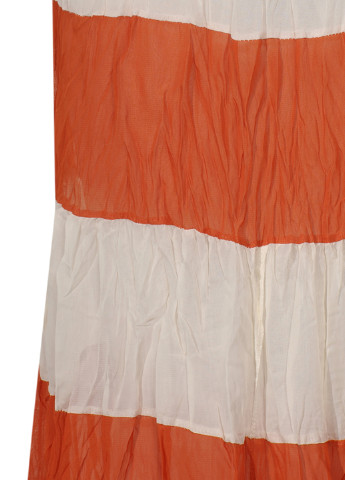 Оранжевая кэжуал в полоску юбка No Brand миди