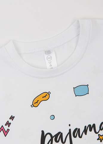 Біла всесезон піжама (футболка, шорти) футболка + шорти Garnamama