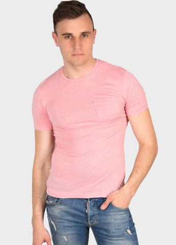 Светло-розовая футболка мужская розовая размер s AAA