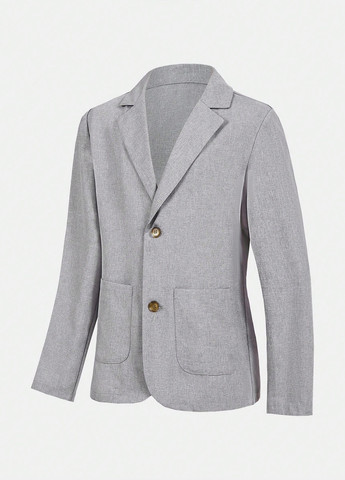 Сірий демісезонний костюм (піджак, шорти) з шортами SHEIN