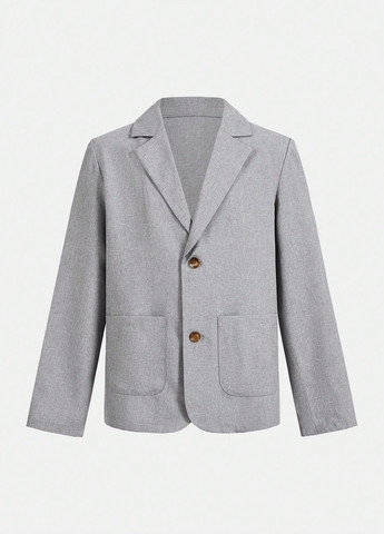 Сірий демісезонний костюм (піджак, шорти) з шортами SHEIN