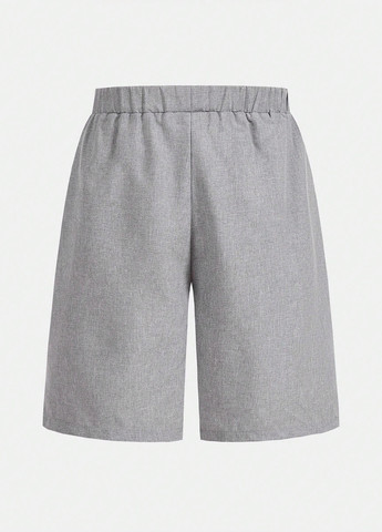 Сірий демісезонний костюм (піджак, шорти) з шортами SHEIN