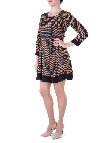 Коричнева кежуал сукня кльош Miss Miss в горошок