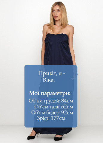 Темно-синя кежуал сукня в стилі армпір H&M однотонна