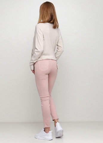 Джинси Miss Sister завужені однотонні рожеві джинсові бавовна