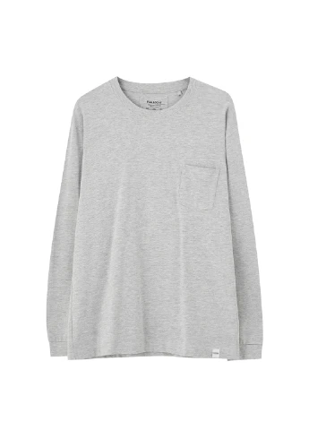 Серый демисезонный кэжуал лонгслив Pull & Bear меланж