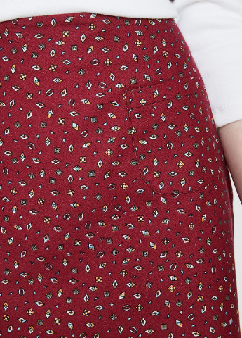 Бордовая кэжуал с рисунком юбка KOTON карандаш