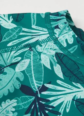 Темно-зелена літня футболка для купання H&M