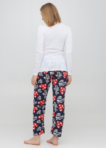 Біла всесезон піжама (лонгслів, штани) лонгслив + брюки Carla Mara