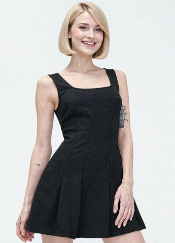 Чорна кежуал сукня кльош, плісована Cropp однотонна