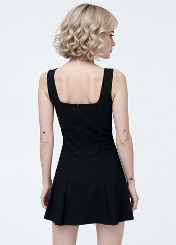 Чорна кежуал сукня кльош, плісована Cropp однотонна