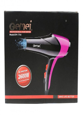 Фен для укладки волос GM-1766 2 скорости 3 температурных режима с ионизацией 2600Вт Фиолетовый Gemei (254034504)