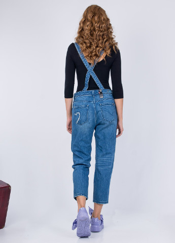Джинси Only комбінезон-брюки однотонний синій джинсовий бавовна