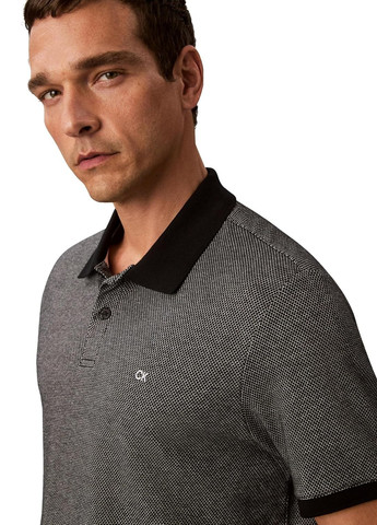 Черная футболка-поло для мужчин Calvin Klein в клетку