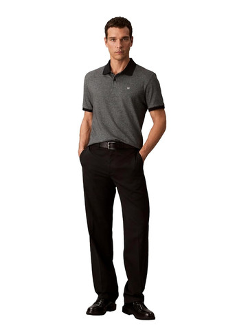 Черная футболка-поло для мужчин Calvin Klein в клетку