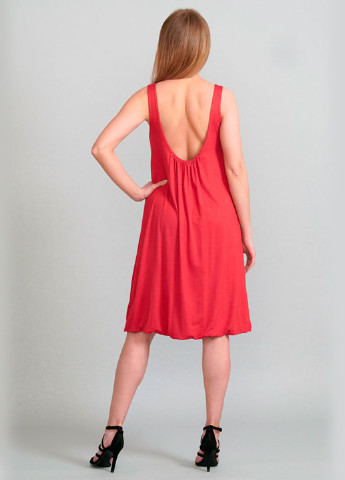 Красное кэжуал платье а-силуэт, с открытой спиной Promin однотонное