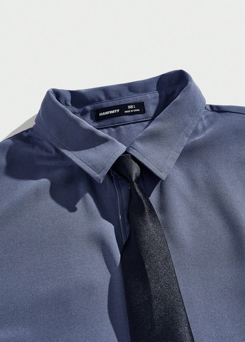 Синій літній комплект (сорочка, шорти) SHEIN