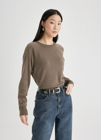 Сіро-зелений демісезонний светр джемпер DeFacto