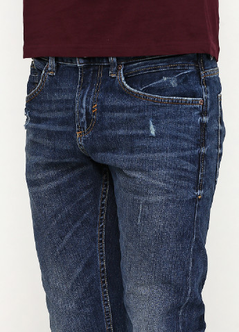 Темно-синие демисезонные прямые джинсы Tom Tailor