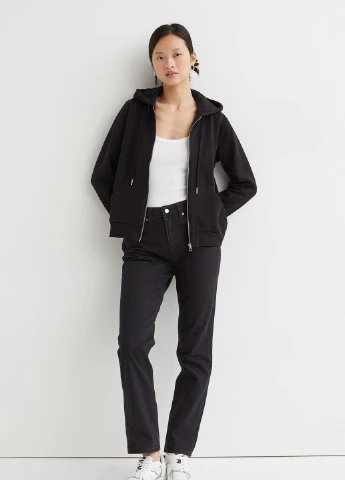 Толстовка фліс,чорний, H&M Basic (254770033)