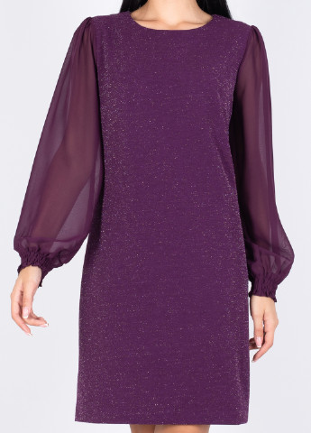 Фиолетовое кэжуал платье Seam с узором «перец с солью»
