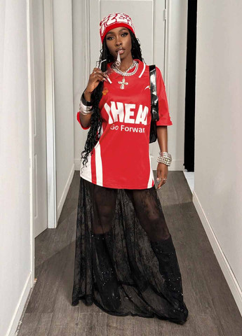 Червоний літній комплект (поло, спідниця) SHEIN