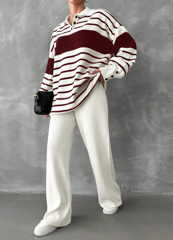 Білий демісезонний комплект (светр, штани) SHEIN