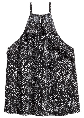 Топ H&M абстрактный чёрно-белого кэжуал вискоза