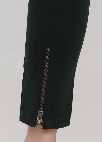 Темно-зеленые джинсовые демисезонные зауженные, укороченные брюки Jennyfer