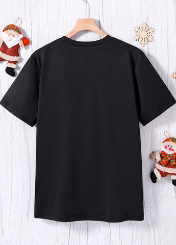 Черная демисезонная футболка SHEIN