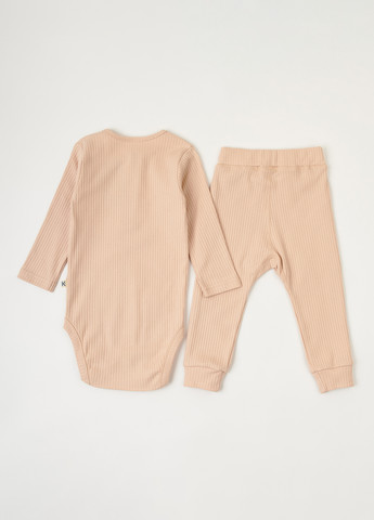 Бежевый демисезонный комплект (боди, брюки) KRAKO