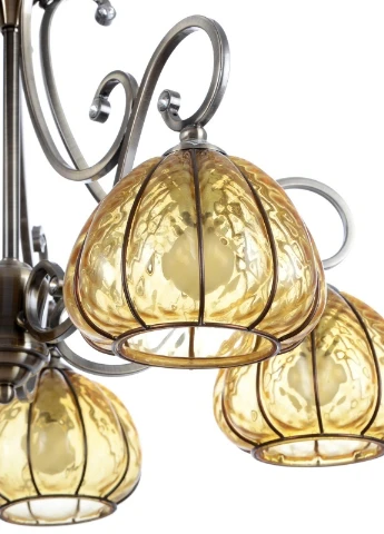 Люстра підвісна класична BELL-008S/5 E14 AB AMBER Brille (253886477)