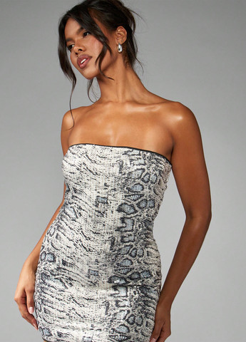 Комбінована коктейльна, кежуал сукня SHEIN зміїний