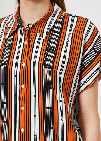 Сорочка KOTON геометрична помаранчева кежуал віскоза