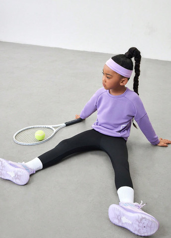 SHEIN свитшот однотонный сиреневый спортивный трикотаж, полиэстер