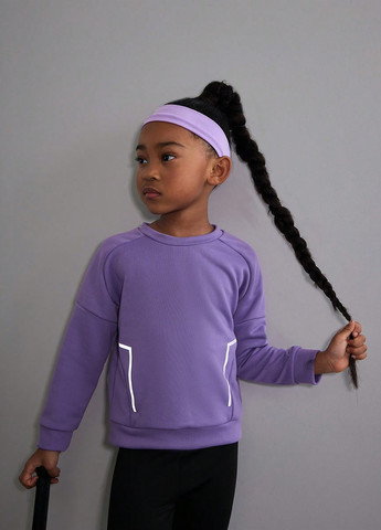 SHEIN свитшот однотонный сиреневый спортивный трикотаж, полиэстер