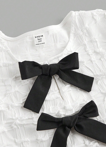 Айвори однотонная блузка с баской SHEIN летняя