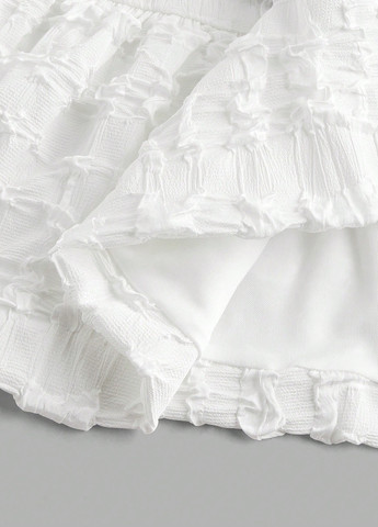 Айвори однотонная блузка с баской SHEIN летняя