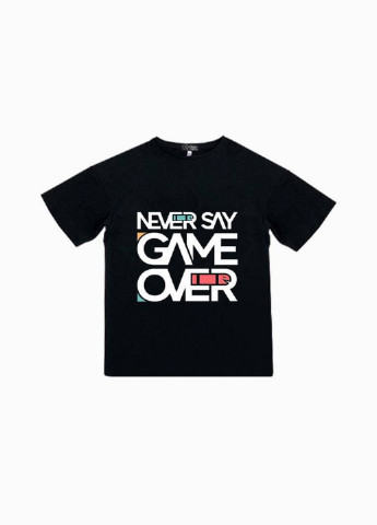 Чорна демісезонна футболка Yumster Never say Game Over