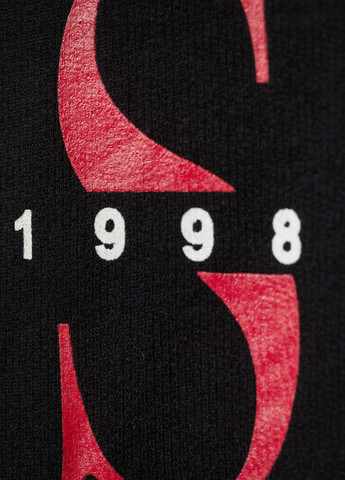 Свитшот H&M - Прямой крой надпись черный кэжуал хлопок, трикотаж - (266058762)