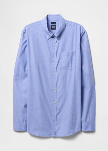 Голубой кэжуал рубашка однотонная Gap