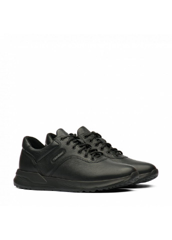 Черные демисезонные кроссовки кожаные мужские 930122 No Brand