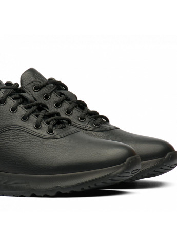 Черные демисезонные кроссовки кожаные мужские 930122 No Brand