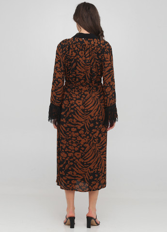 Черное кэжуал платье рубашка Tensione IN леопардовый