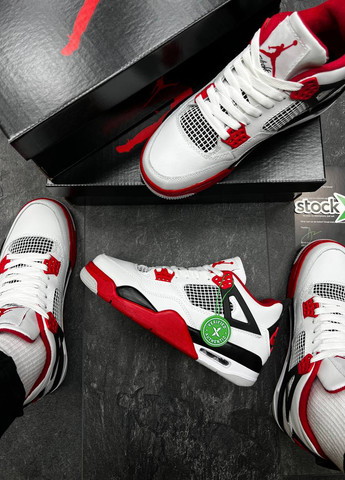 Комбіновані всесезон кросівки Nike Air Jordan 4 Retro Fire Red