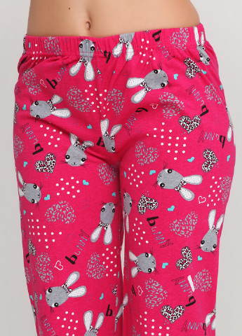 Малиновый демисезонный комплект (лонгслив, брюки, маска для сна) Rinda Pijama