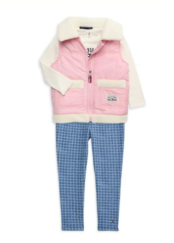 Комбинированный демисезонный комплект (лонгслив, жилет, леггинсы) Tommy Hilfiger