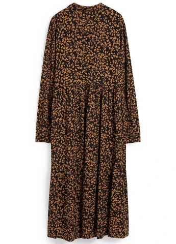 Комбинированное кэжуал платье рубашка C&A леопардовый