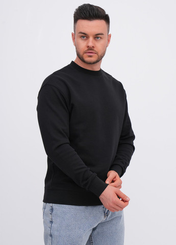 Чорний світшот K.O.R однотонний без декору (362378211)